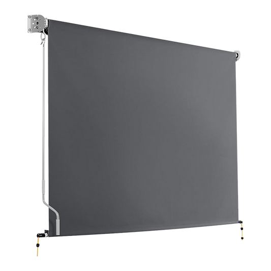 Outdoor Awning Retractable Straight Drop Roll Down Garden Patio Screen 3.0X2.5M