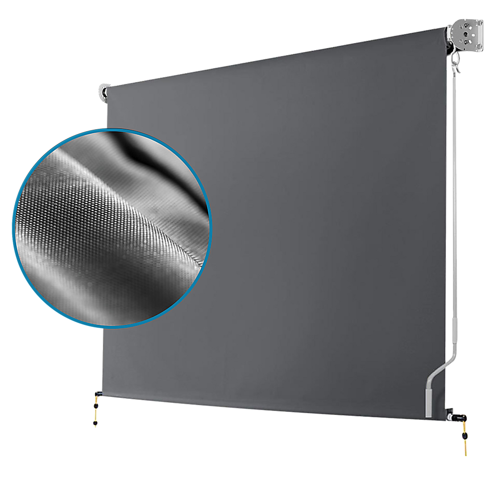 Outdoor Awning Retractable Straight Drop Roll Down Garden Patio Screen 3.0X2.5M