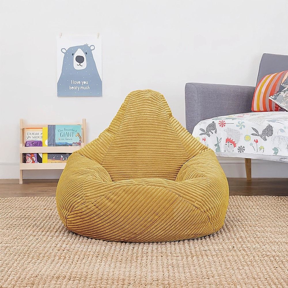 Beanbag Chair Cover Jumbo Cord Unfilled Large Bean Bag - Mustard