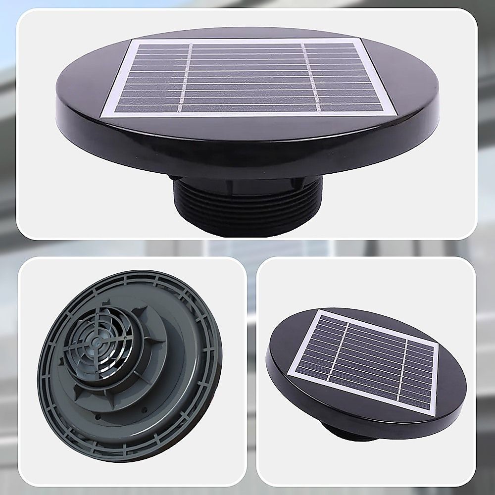 Solar Powered Roof Fan Ventilator Loft Vent for Boat RV Greenhouse Shed HomeMyGarden