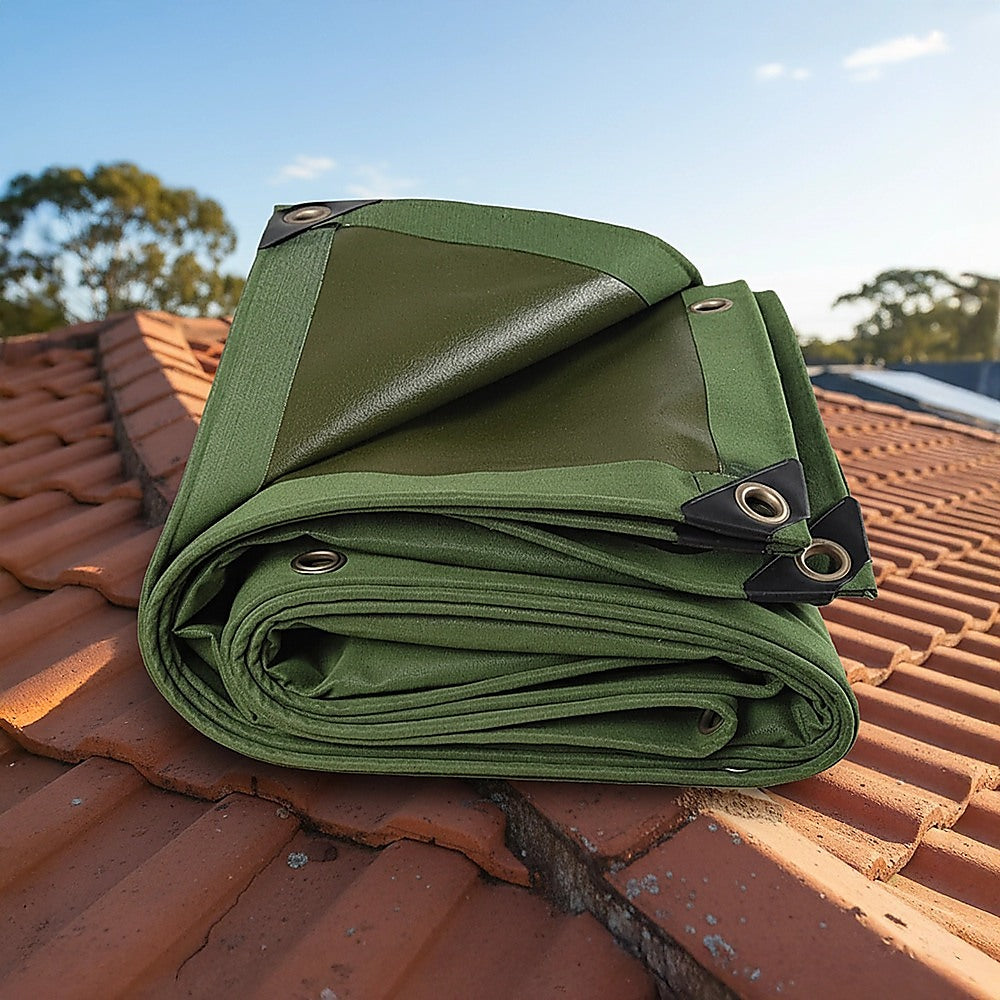 Canvas Tarp Tarpaulin 3x4M Army Heavy Duty Waterproof Sun Blocked Dustproof