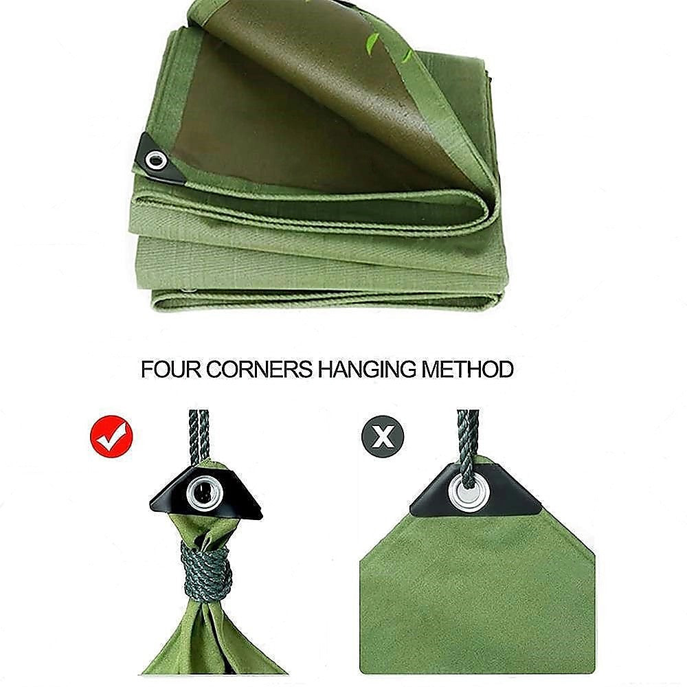 Canvas Tarp Tarpaulin 3x4M Army Heavy Duty Waterproof Sun Blocked Dustproof