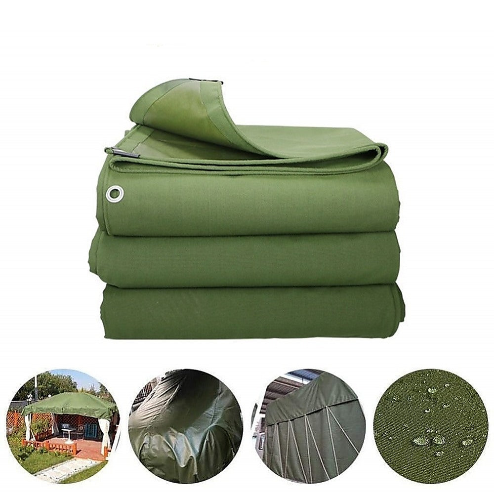 Canvas Tarp Tarpaulin 3x4M Army Heavy Duty Waterproof Sun Blocked Dustproof