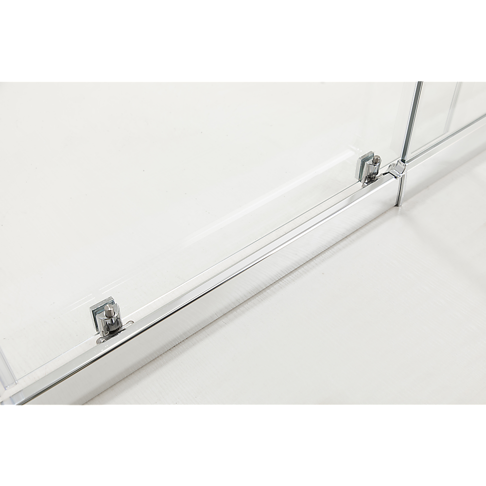 Glass Shower Screen Double Sliding Door Adjustable 900x1000mm - Chrome