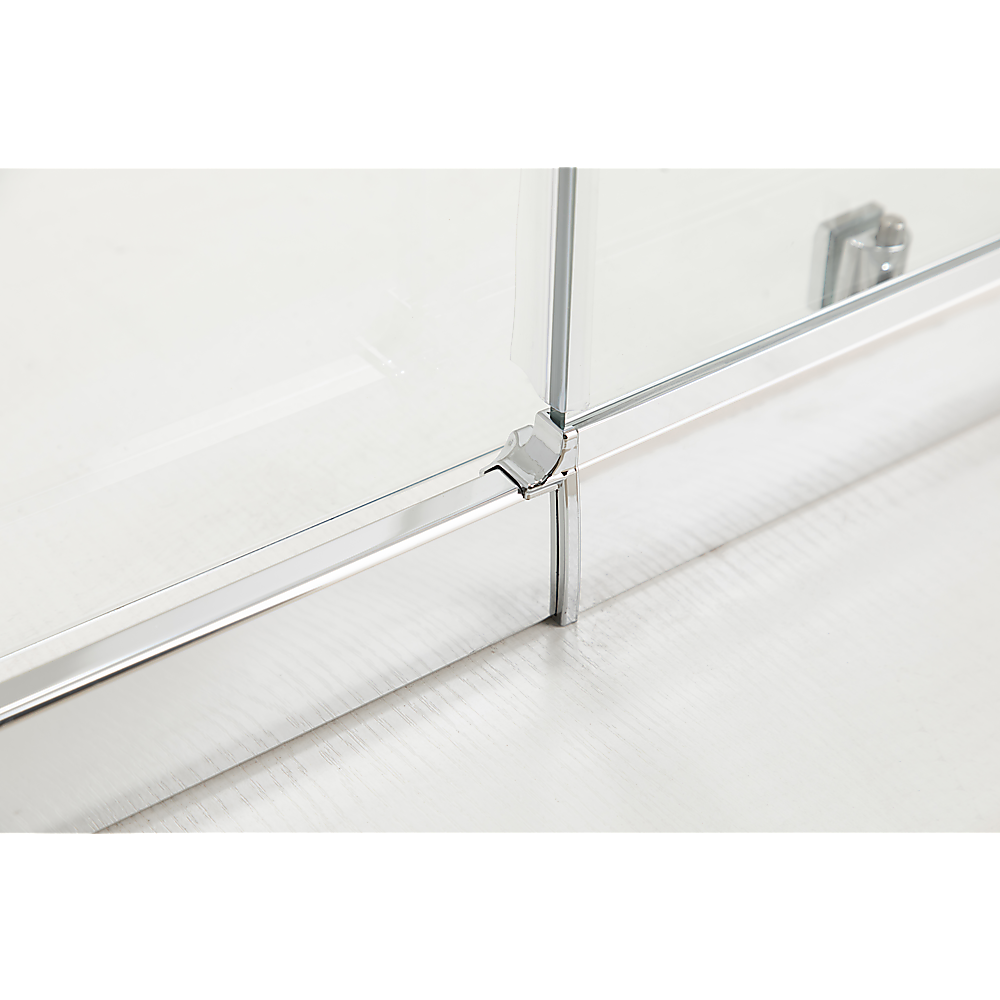 Glass Shower Screen Double Sliding Door Adjustable 900x1000mm - Chrome