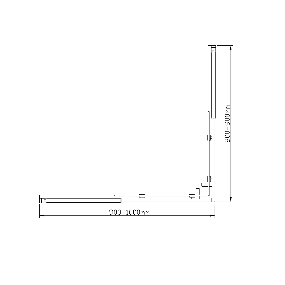 Glass Shower Screen Adjustable 1000x900mm Double Sliding Door Chrome Finish