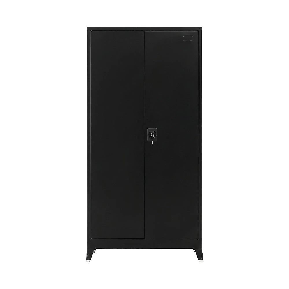 Two-Door Metal Cabinet Shelf Storage for Home Office Gym
