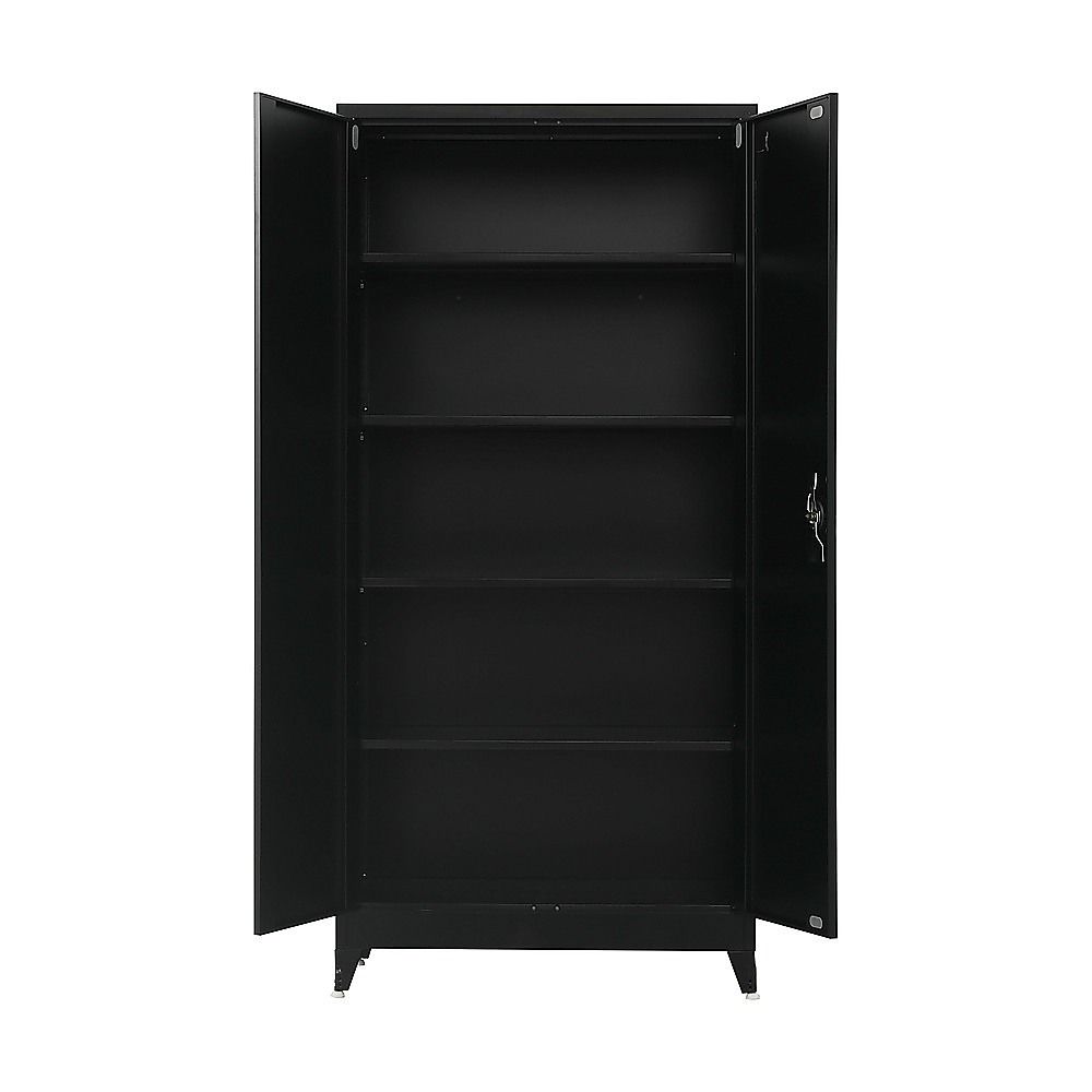 Two-Door Metal Cabinet Shelf Storage for Home Office Gym