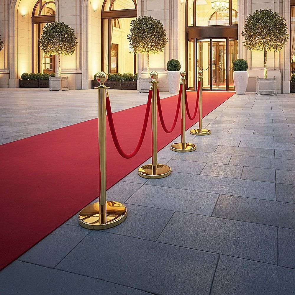 Queue Barriers 4x + 3 Ropes Exhibition Crowd Control Bollards