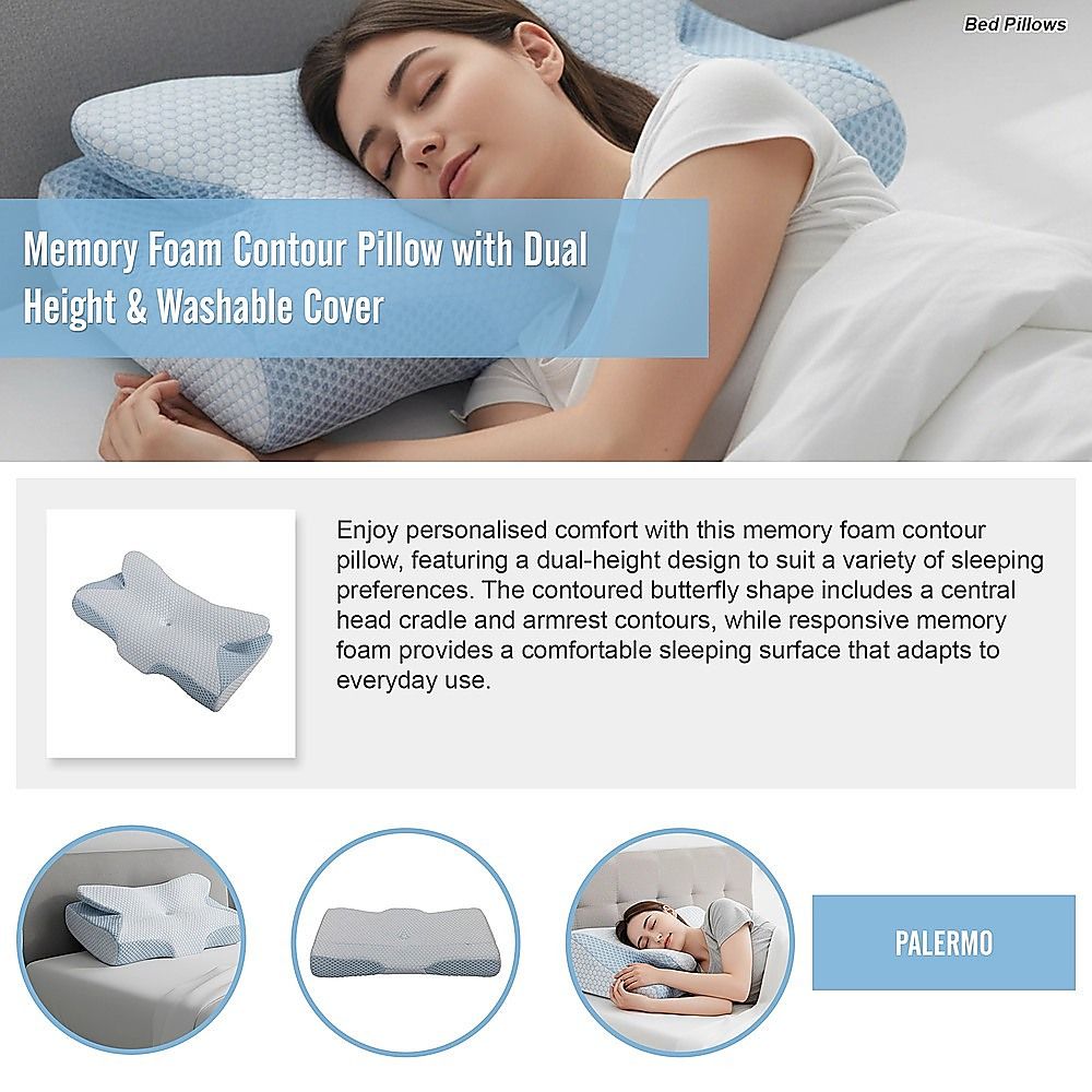 Soft Cervical Pillow for Neck Pain Relief Memory Foam Ergonomic