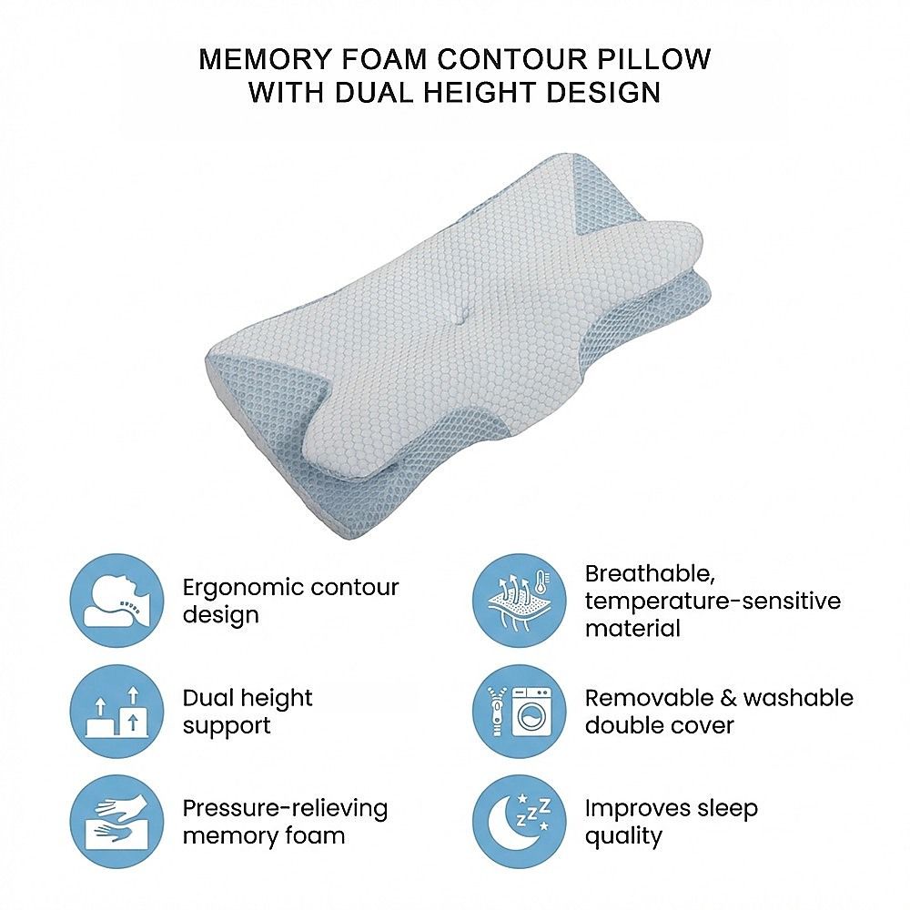 Soft Cervical Pillow for Neck Pain Relief Memory Foam Ergonomic