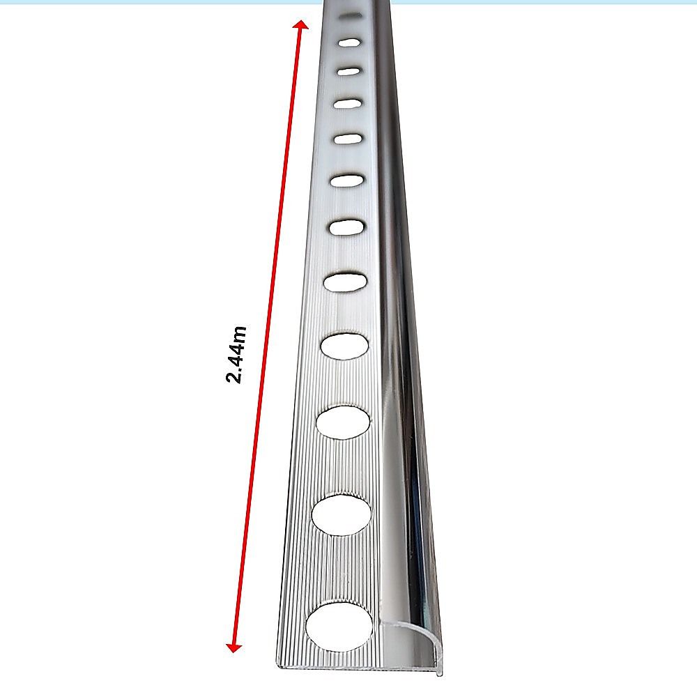 Tile Trim 10x Heavy Duty Round Edge Aluminium 10mm