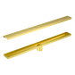 Bathroom Shower Brushed Brass Grate Drain 900mm with Centre Outlet Floor Waste Square Pattern