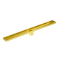 Bathroom Shower Brushed Brass Grate Drain 900mm with Centre Outlet Floor Waste Square Pattern