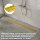 Bathroom Shower Brushed Brass Grate Drain 900mm with Centre Outlet Floor Waste Square Pattern