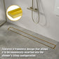 Tile Insert Bathroom Shower Brushed Brass Grate Drain 800mm with Centre Outlet Floor Waste