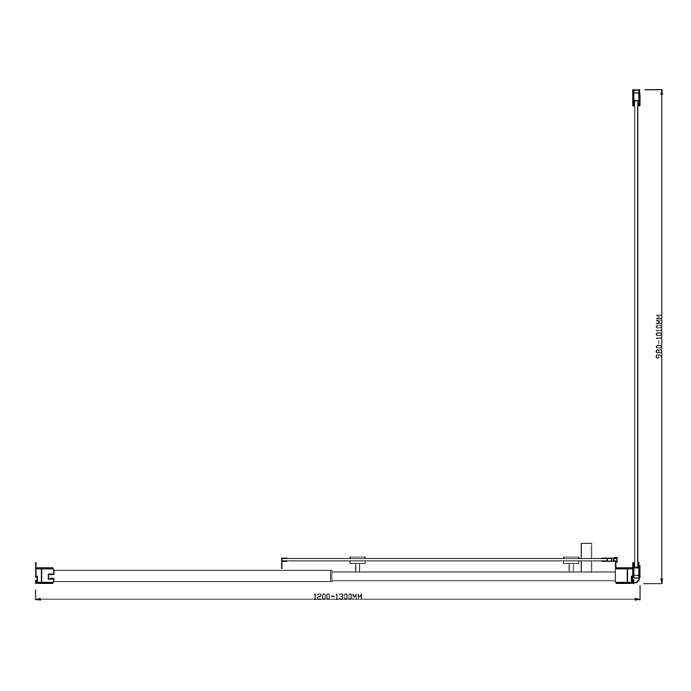 Glass Shower Screen Adjustable 1300x1010mm Single Door Corner Sliding Chrome Finish