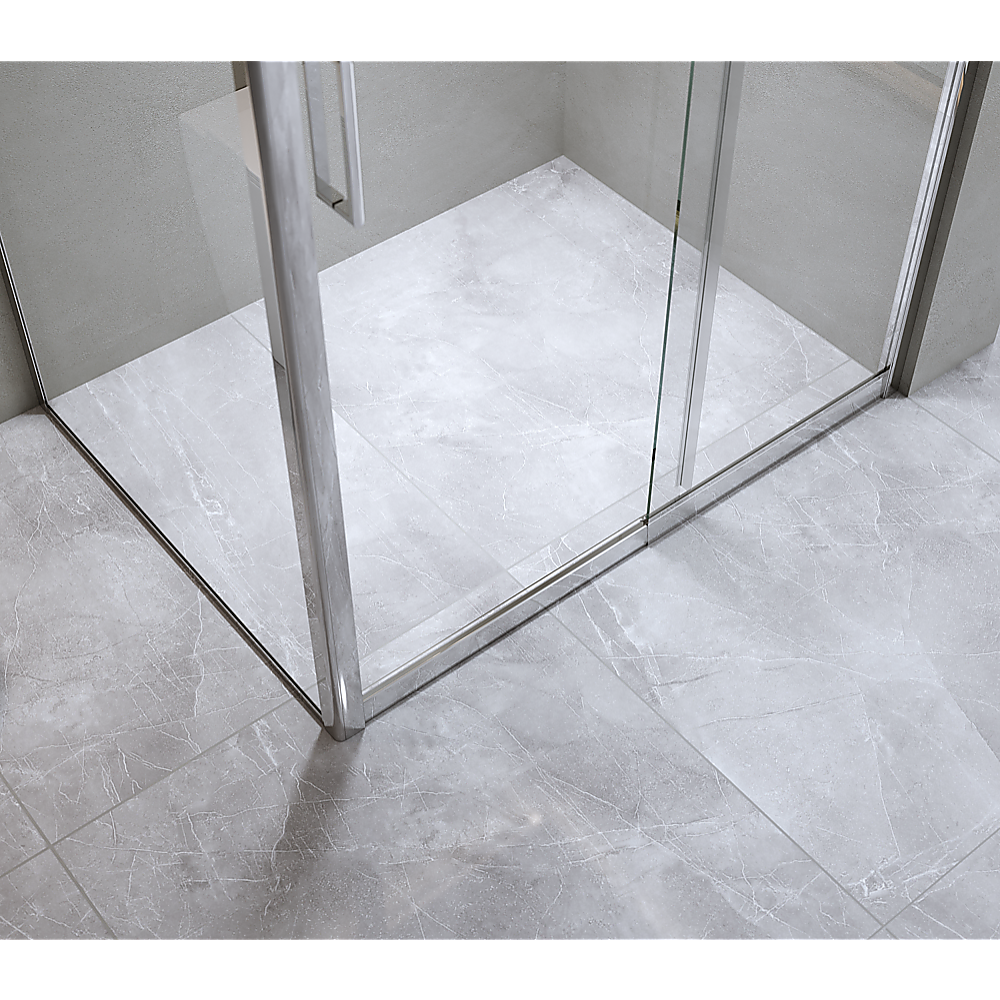 Glass Shower Screen Adjustable 1300x1010mm Single Door Corner Sliding Chrome Finish