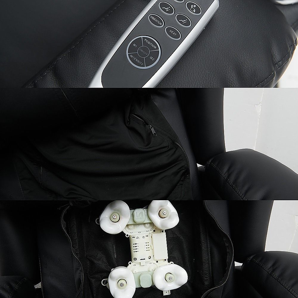Heated Leather Recliner Massage Chair with USB Port - Lift Function