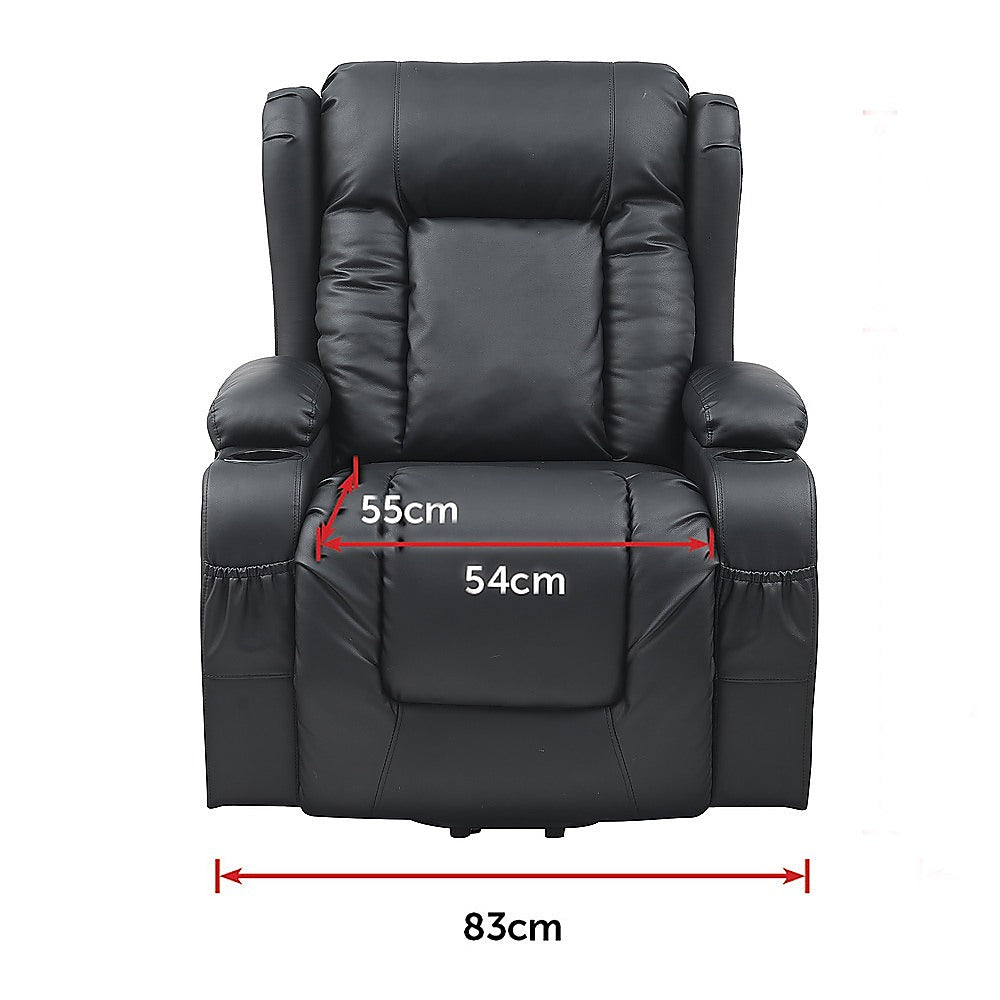 Lift Heated Leather Recliner Electric Massage Chair with USB port