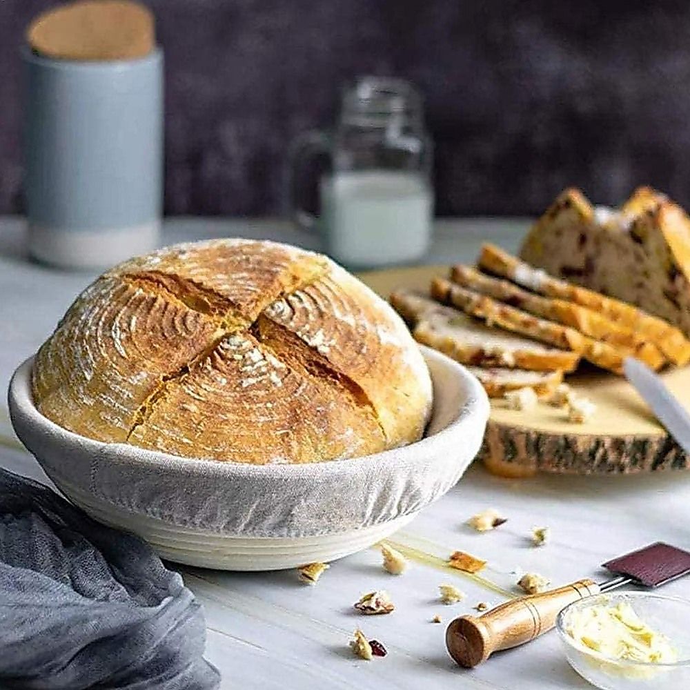 Bread Proofing Set 2 x 9" - Sourdough Bread Making Kit with Round Bowls