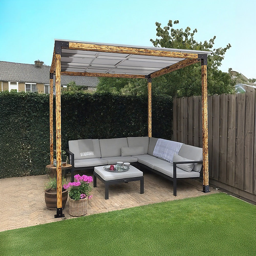 Roof Pergola Gazebo Shed - Matte Black Steel Brackets DIY Kit