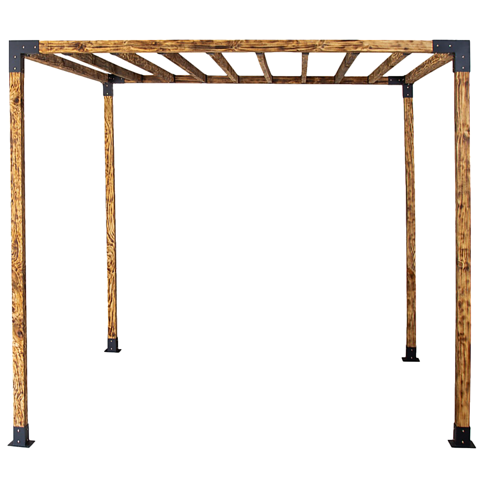 Roof Pergola Gazebo Shed - Matte Black Steel Brackets DIY Kit