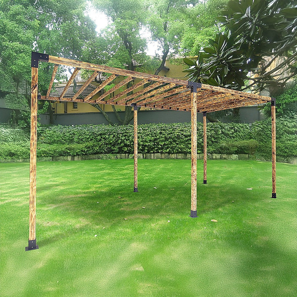 Roof Pergola Gazebo Shed - Matte Black Steel Brackets DIY Kit