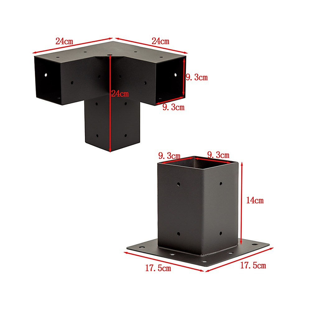 Roof Pergola Gazebo Shed - Matte Black Steel Brackets DIY Kit