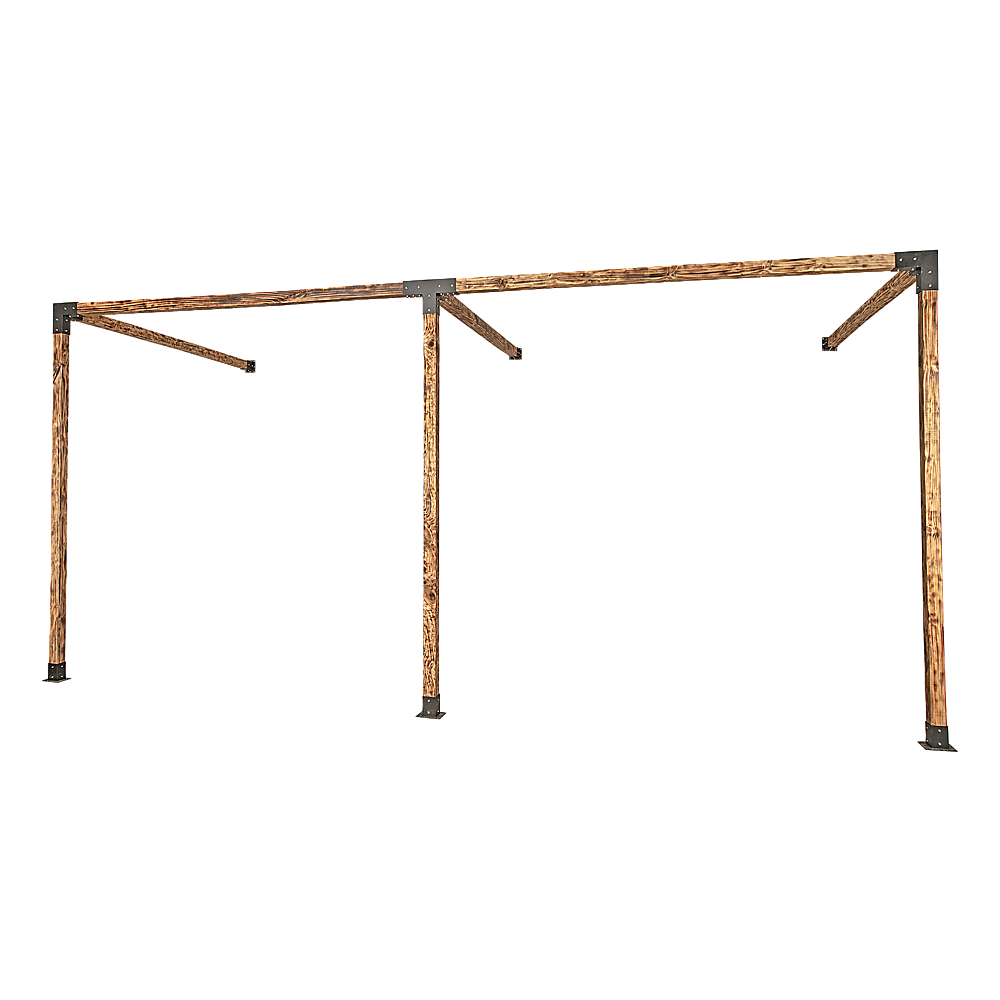 Roof Pergola Gazebo Shed - Matte Black Steel Brackets DIY Kit