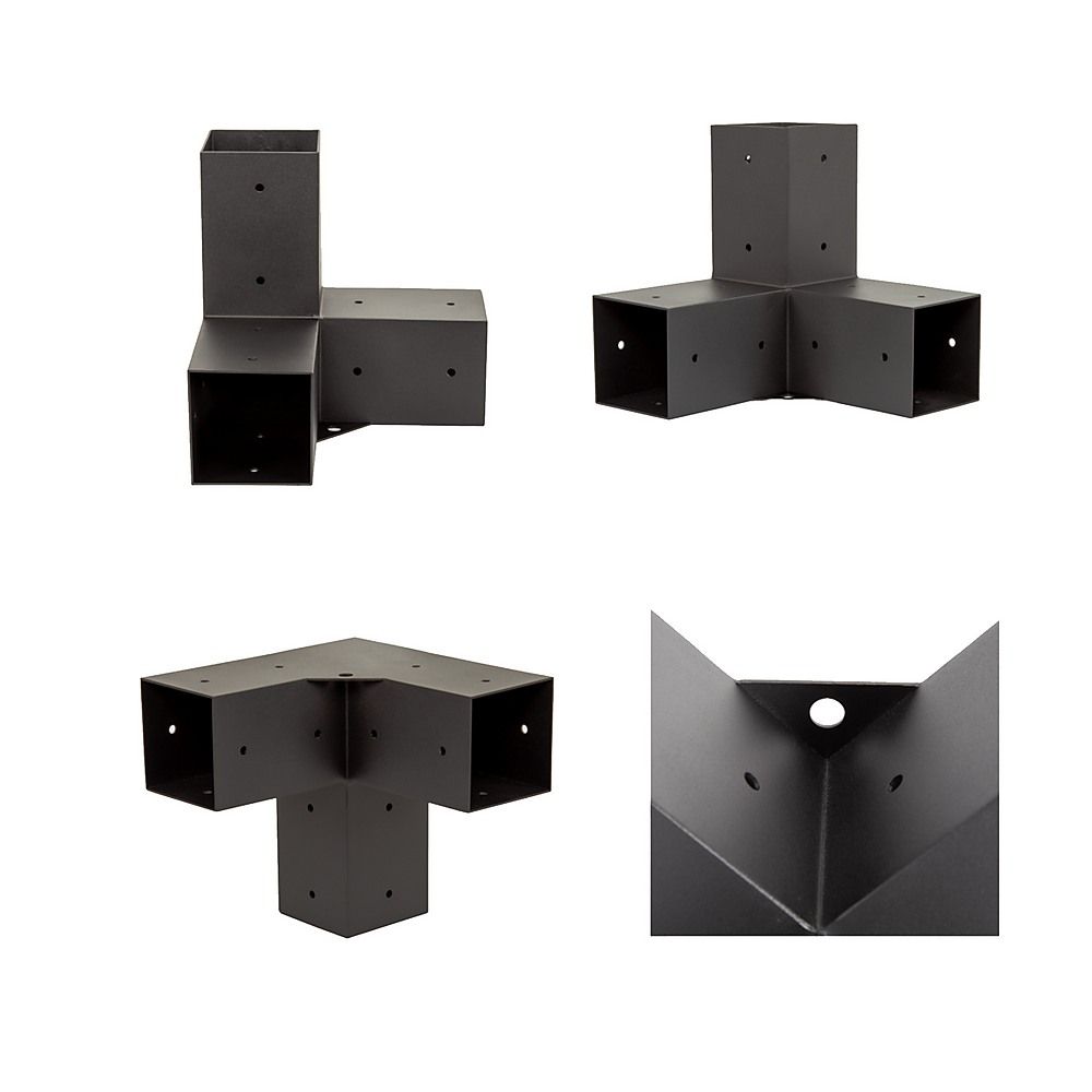 Roof Pergola Gazebo Shed - Matte Black Steel Brackets DIY Kit