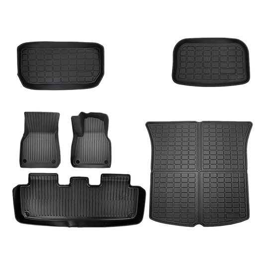 6 piece Tesla Model Y Floor Mats for Front and Rear Trunk Front Passenger and Driver Side