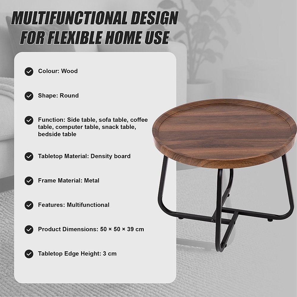 Side Table for Living Room - Round Coffee Table