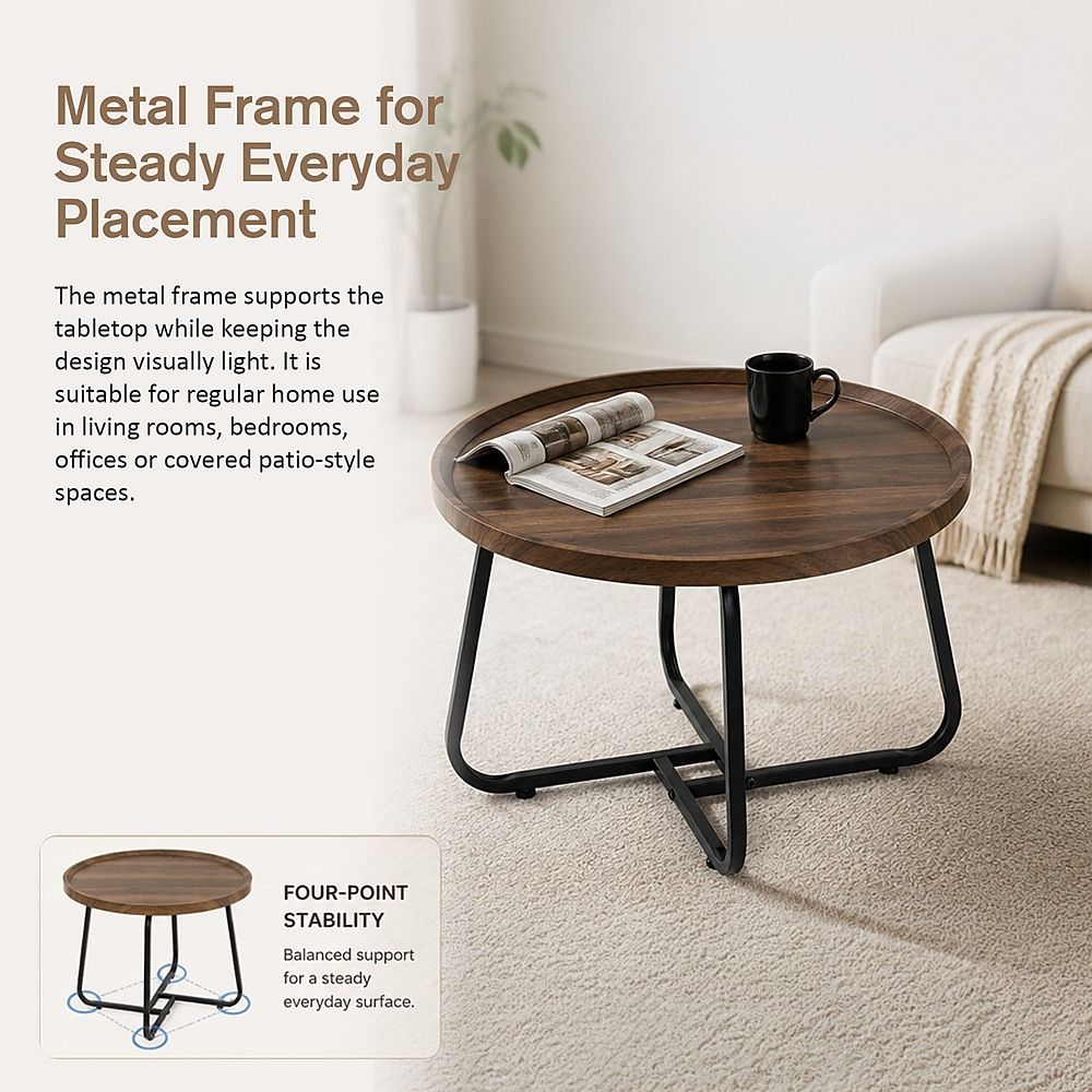 Side Table for Living Room - Round Coffee Table