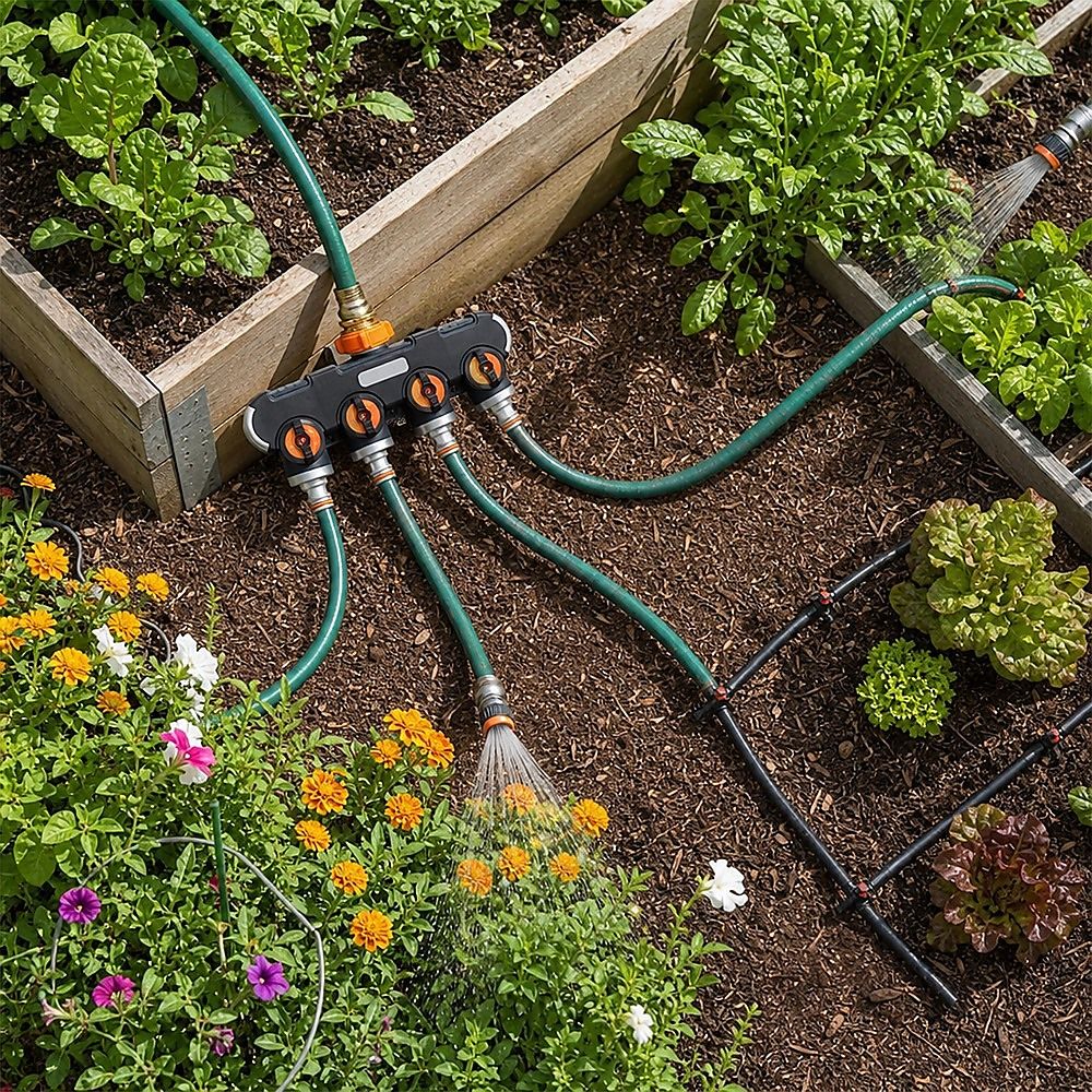 4-Way Water Distributor - Garden Irrigation System