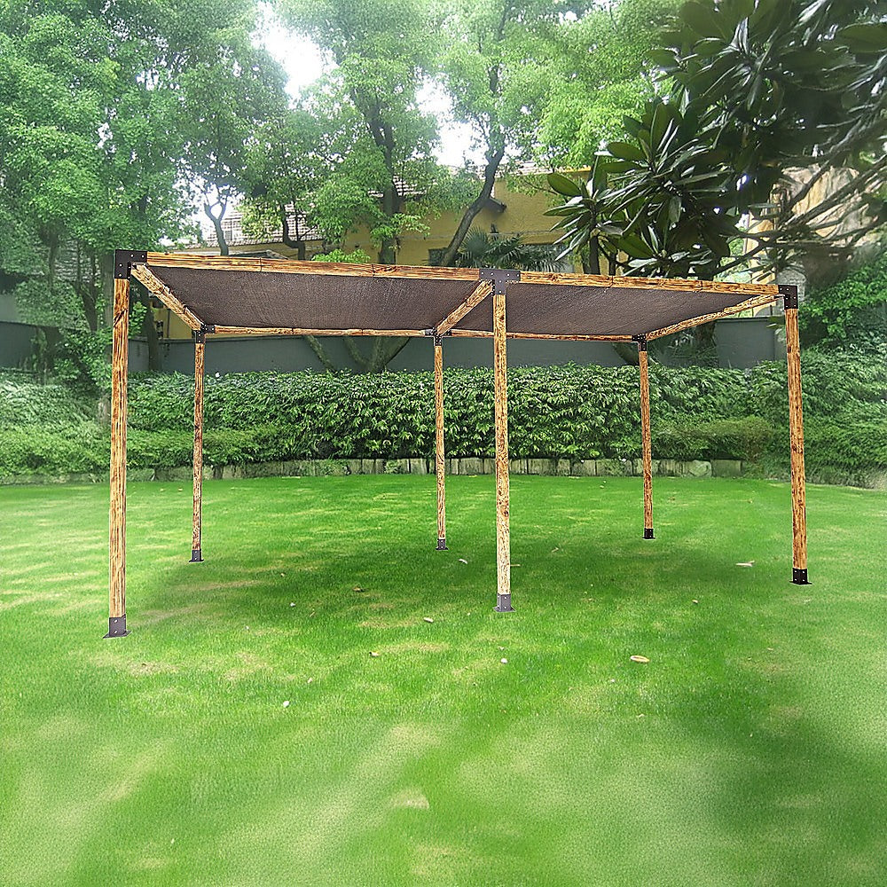 Roof Pergola Gazebo Shed - Matte Black Steel Brackets & Black Screen DIY Kit