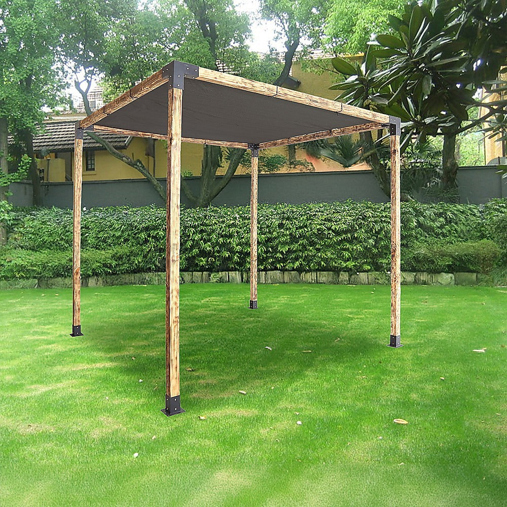 Roof Pergola Gazebo Shed - Matte Black Steel Brackets & Black Screen DIY Kit