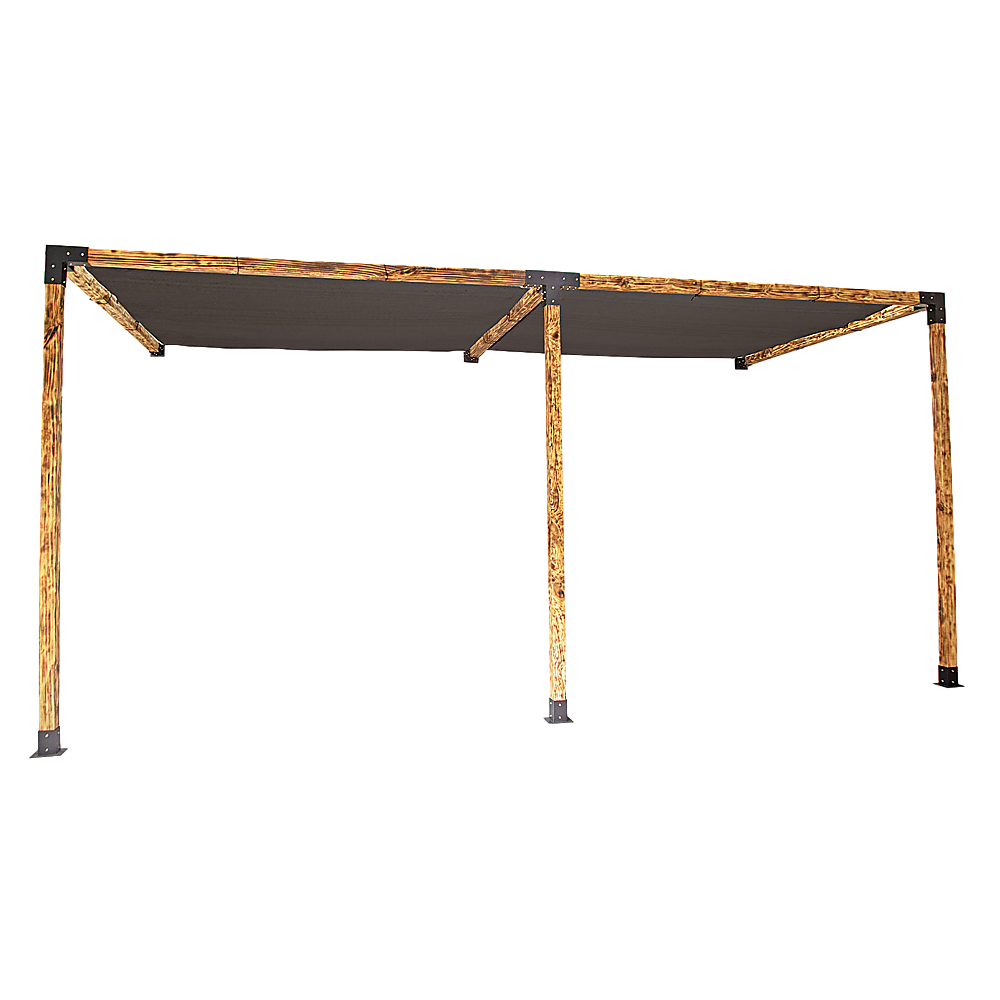 Roof Pergola Gazebo Shed - Matte Black Steel Brackets & Black Screens DIY Kit