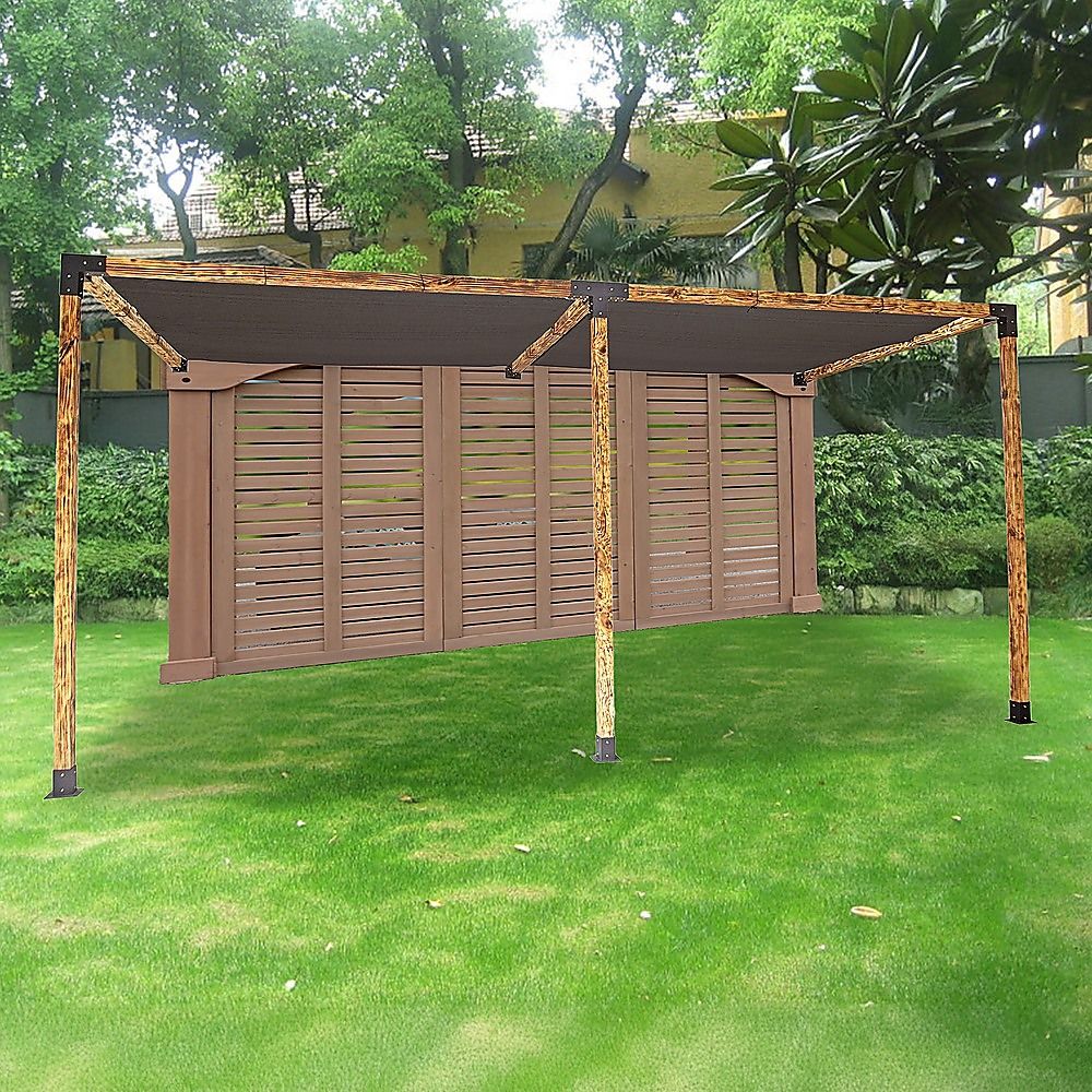 Roof Pergola Gazebo Shed - Matte Black Steel Brackets & Black Screens DIY Kit
