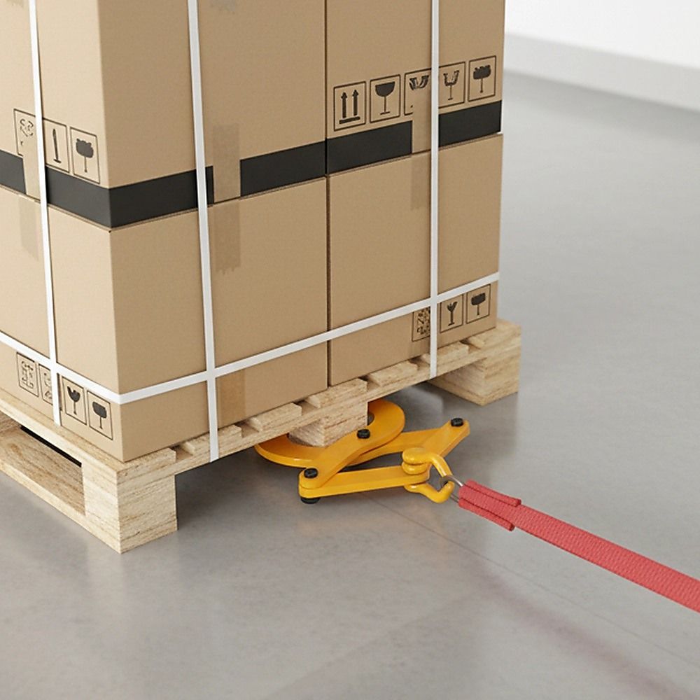 Steel Single Scissor Pallet Puller Clamp - 1 Ton Capacity Pallet Grabber