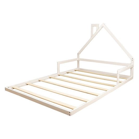Pine Wood Floor Bed House Frame - Kids & Toddlers