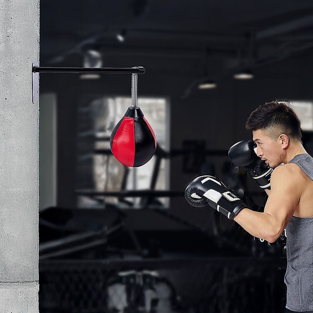 Wall Hanging Boxing Punching Bag Speed Training Stress Relief Kit with Wall Mount Bracket