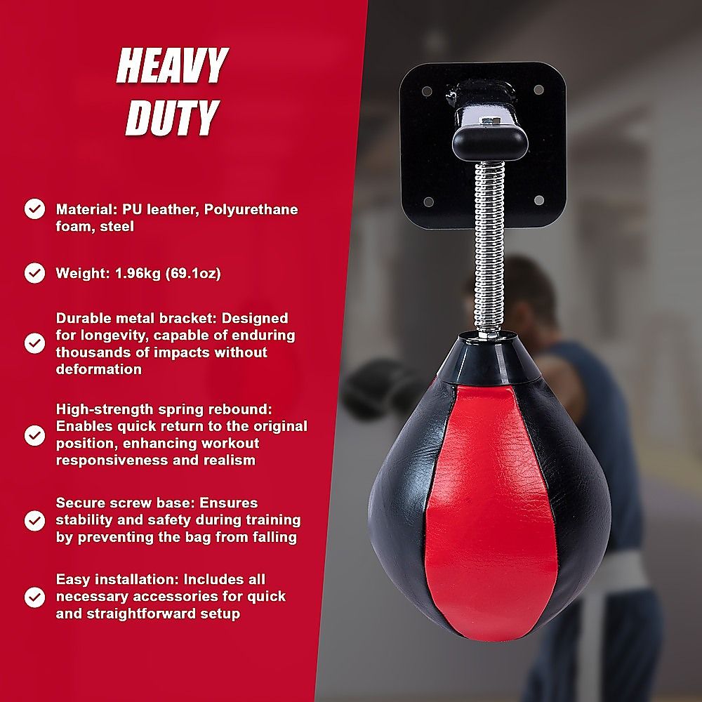 Wall Hanging Boxing Punching Bag Speed Training Stress Relief Kit with Wall Mount Bracket