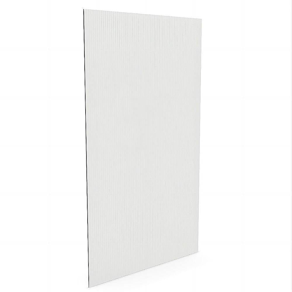 100cm Reeded Glass Shower Screen with Black Wall Channel and Square Pole
