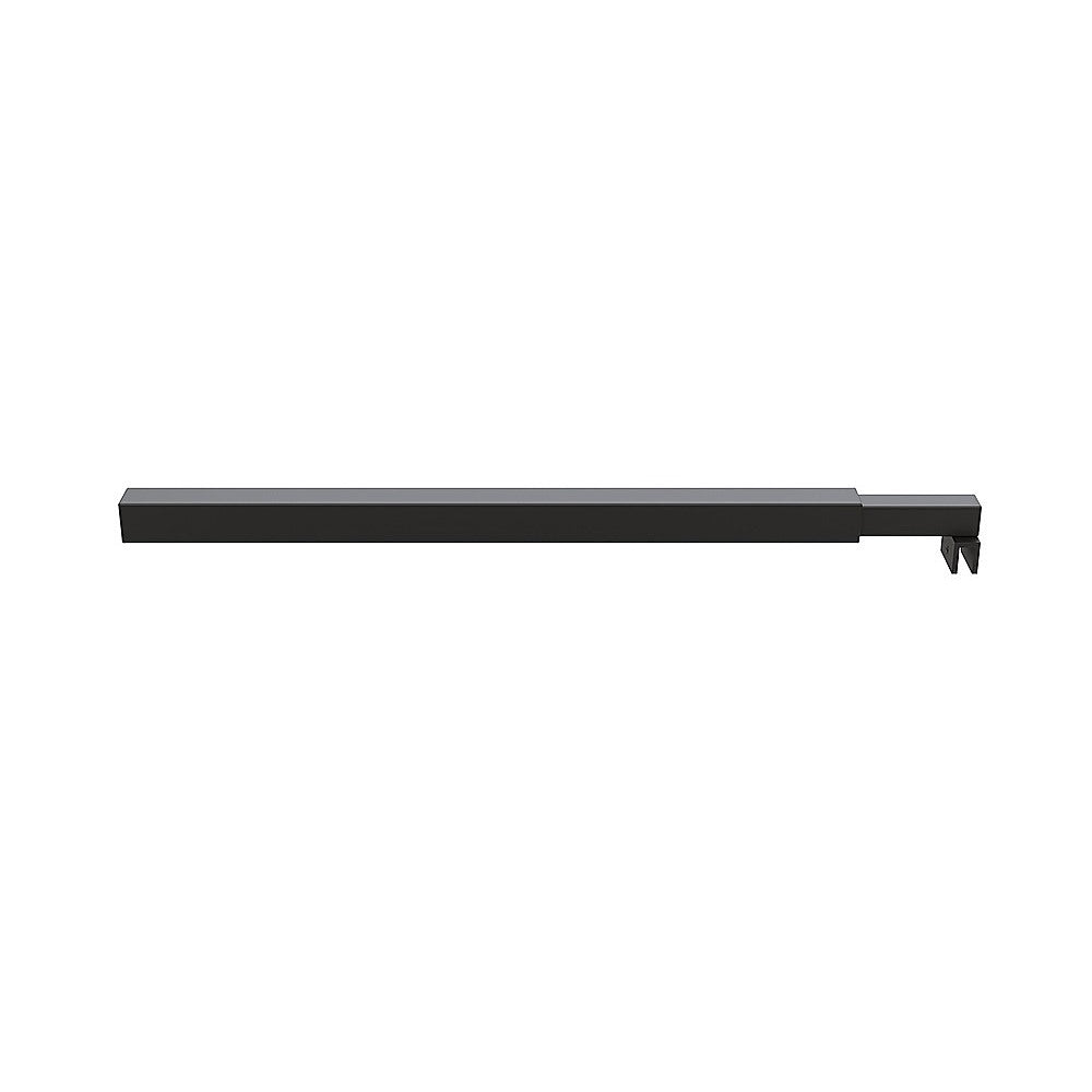100cm Reeded Glass Shower Screen with Black Wall Channel and Square Pole