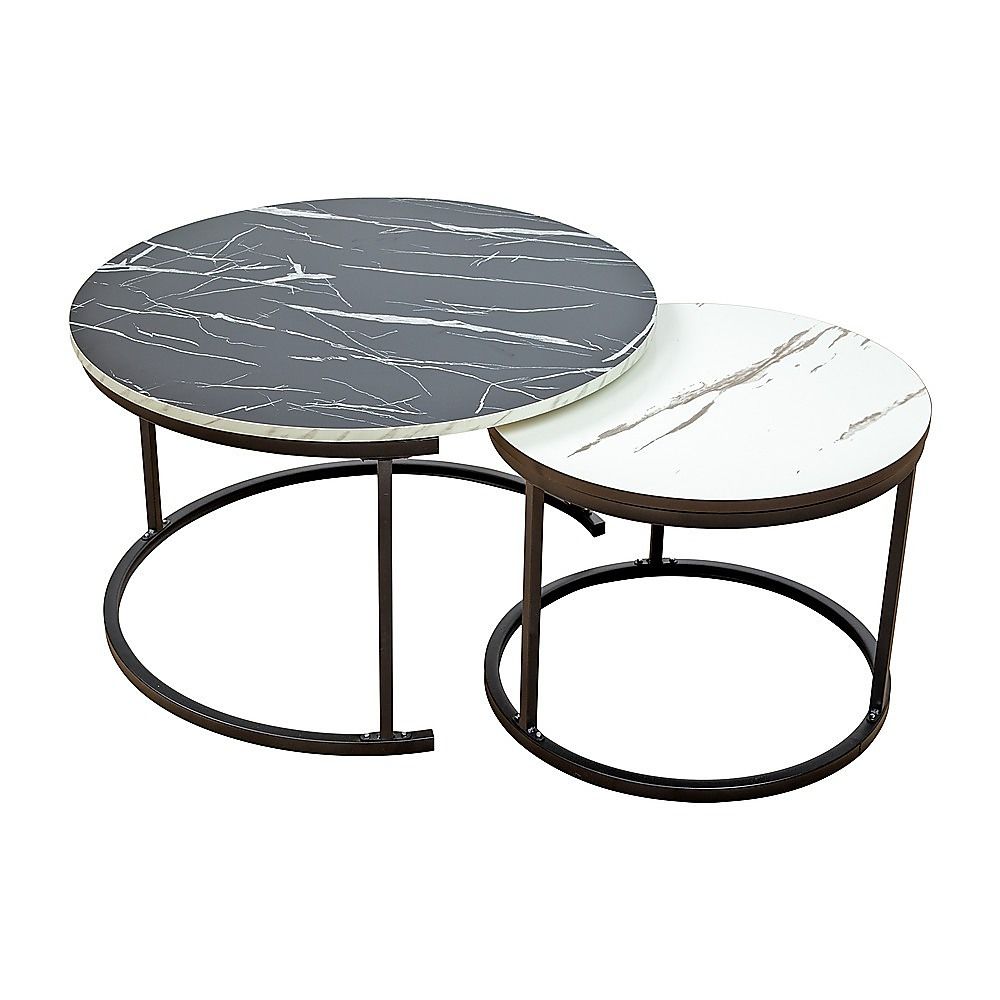 Coffee Table Round Marble Design Nesting Side Furniture