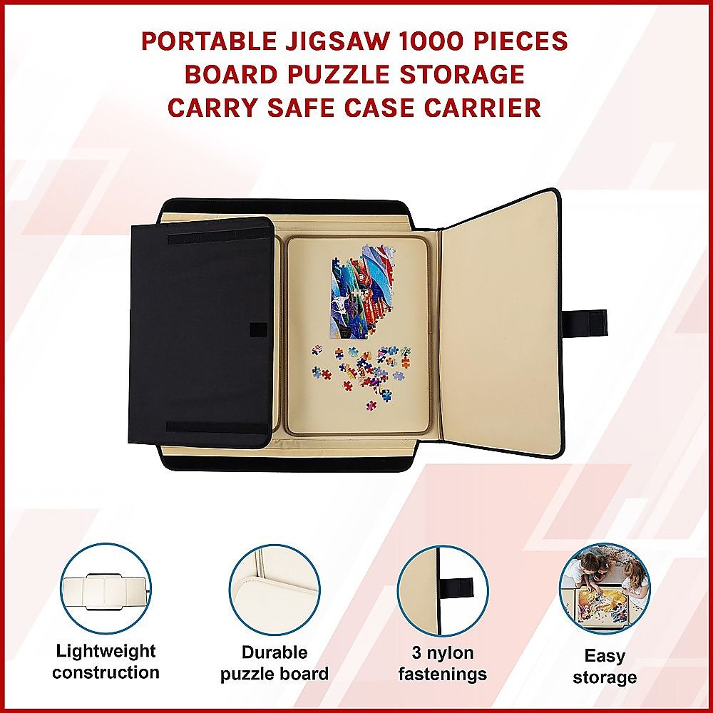 Portable Jigsaw 1000 Pieces Board Puzzle Storage Carry Safe Case Carrier