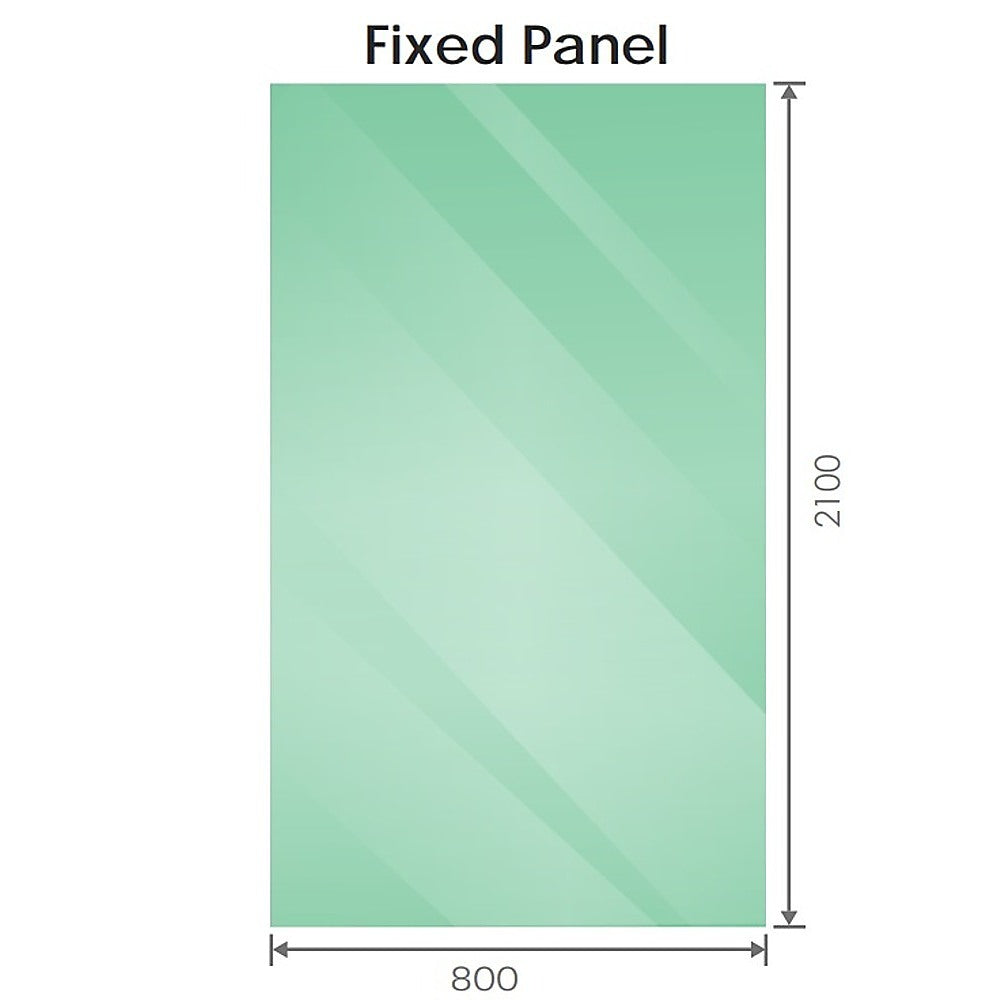 80x210cm Glass Shower Screen with Gold U-Brackets and Floor U-Bracket