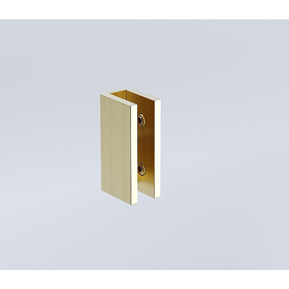 80x210cm Glass Shower Screen with Gold U-Brackets and Floor U-Bracket