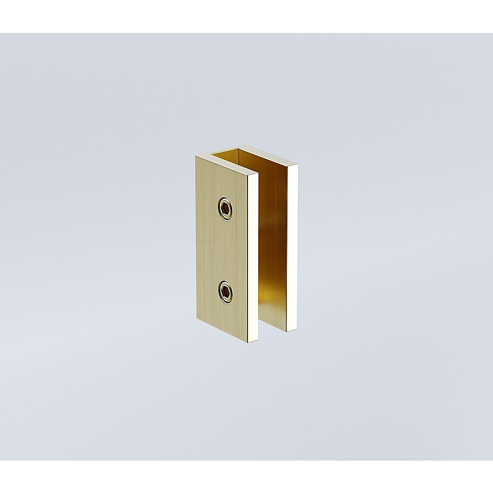 80x210cm Glass Shower Screen with Gold U-Brackets and Floor U-Bracket